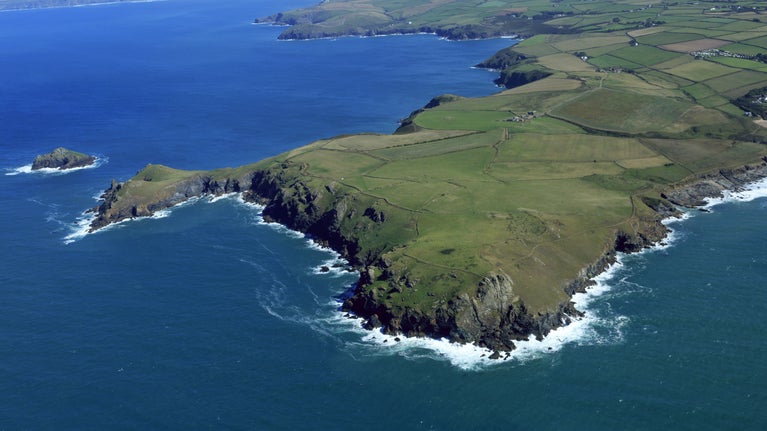 View of Pentire headland from the air, Cornwall